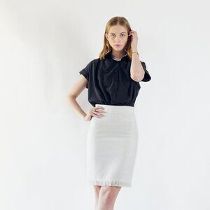 Luxe White Mini Tweed Skirt – Women’s Chic Mini Skirt